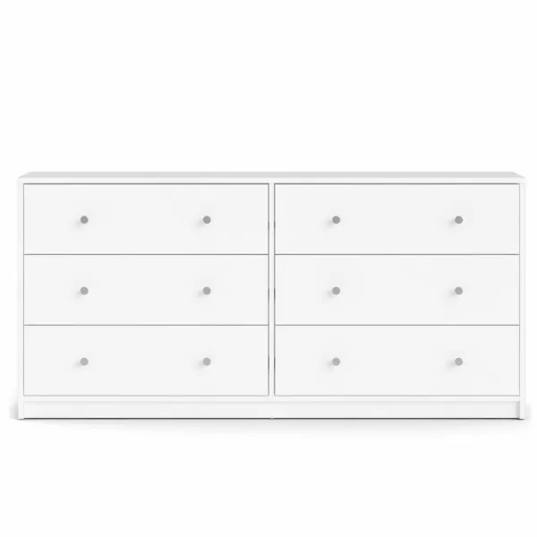 TVILUM May dobbelt kommode, m. 6 skuffer - hvid folie og plastik