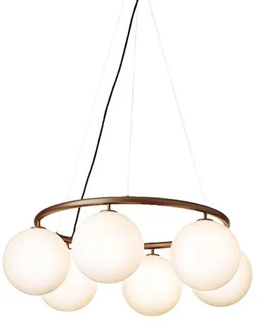 Nuura Miira 6 Circular Lysekrone Mørk Bronze/Opal Hvid